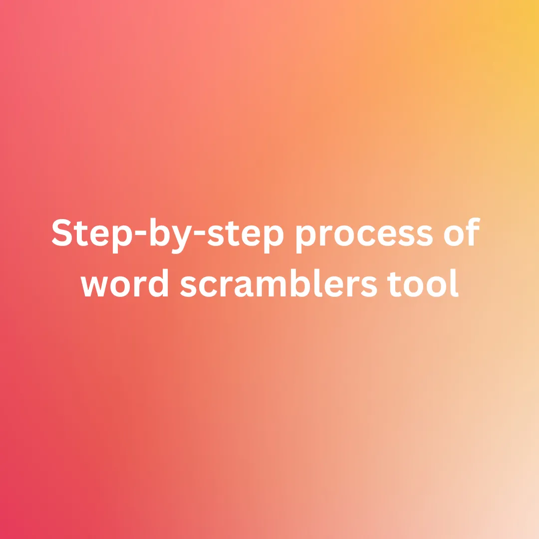 Step-by-step process of word scramblers tool